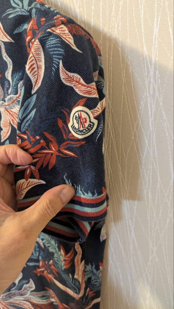 ✨本日限定‼️モンクレール ポロシャツ メンズ Mサイズ ネイビー ワッペン