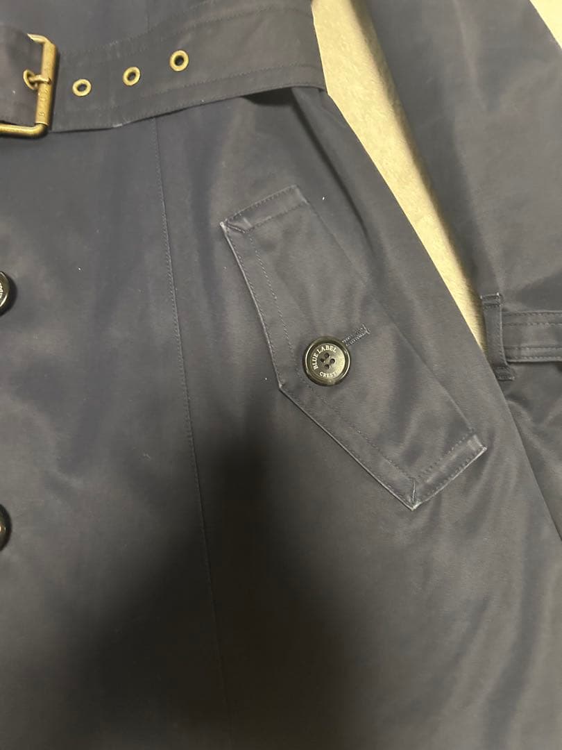 BURBERRY ブルーレーベル クレストブリッジ濃紺　トレンチコート 38