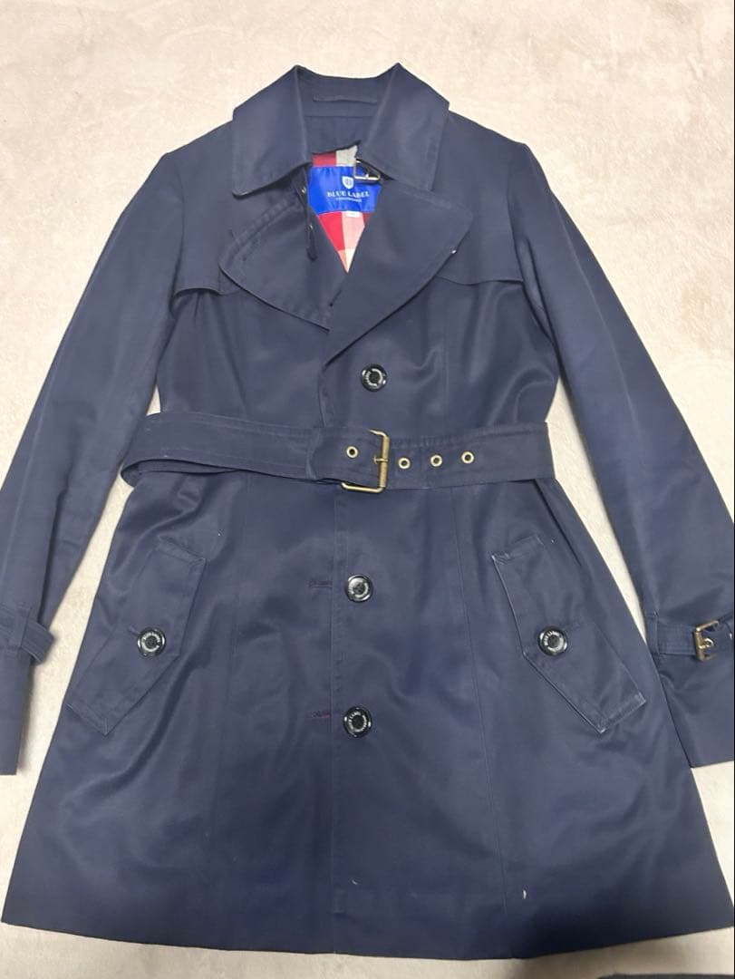 BURBERRY ブルーレーベル クレストブリッジ濃紺　トレンチコート 38