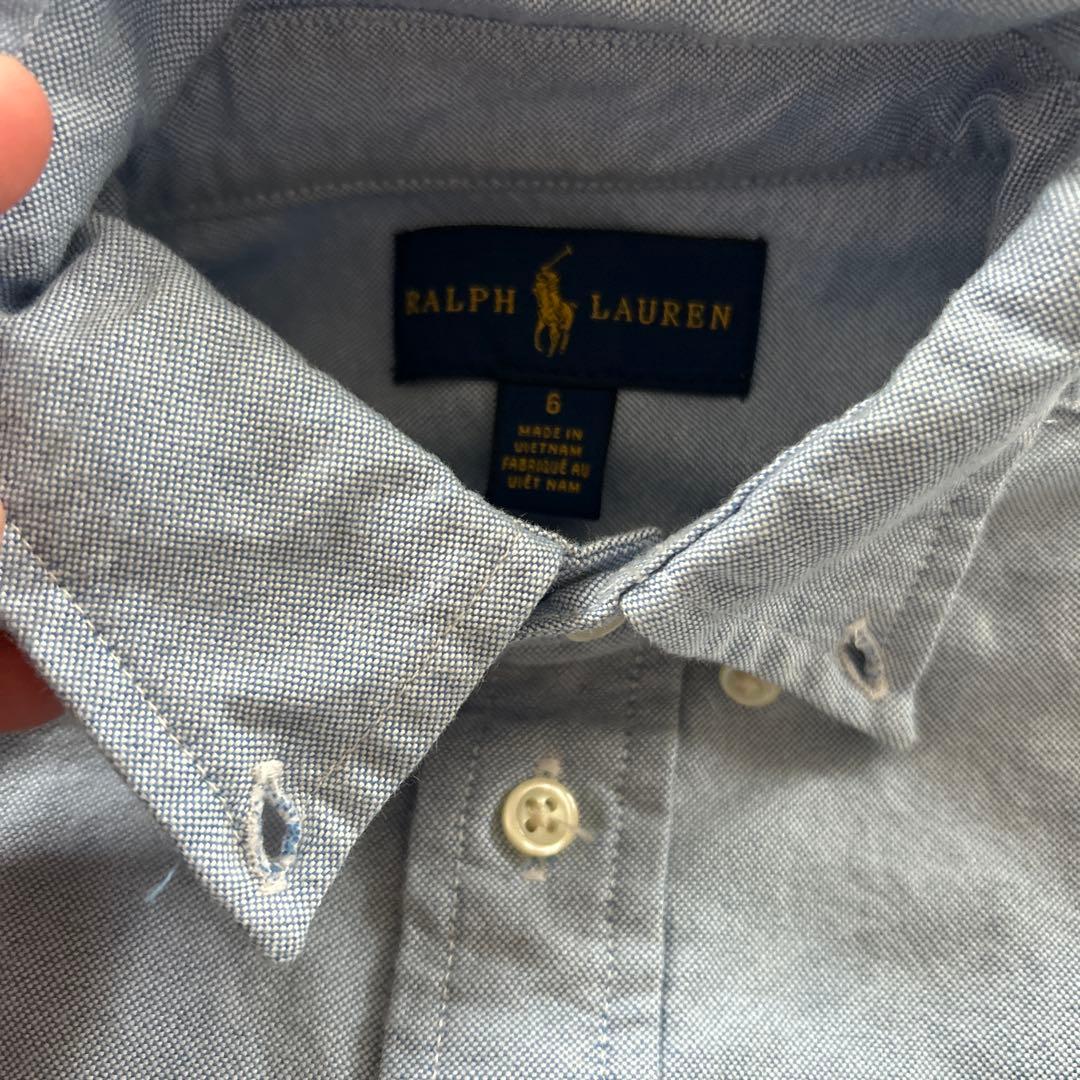 ラルフローレン キッズ スーツ 長袖シャツ ネクタイ 120 金ボタン ネイビー