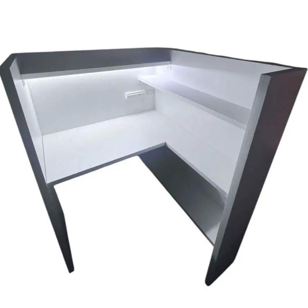 中古 おこもり個室デスク幅90 オフィス デスク 机 つくえ ホワイト ①②