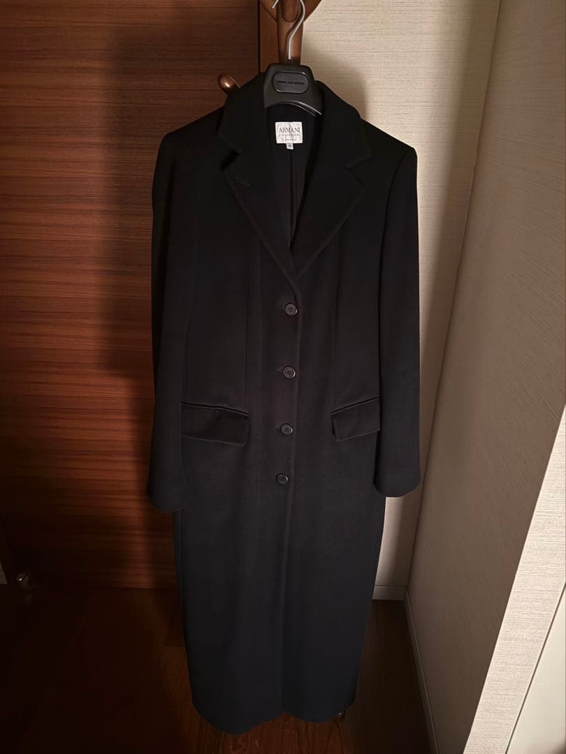 T*K様 ARMANI COLLEZIONI アルマーニ ロングコート 黒 カシ