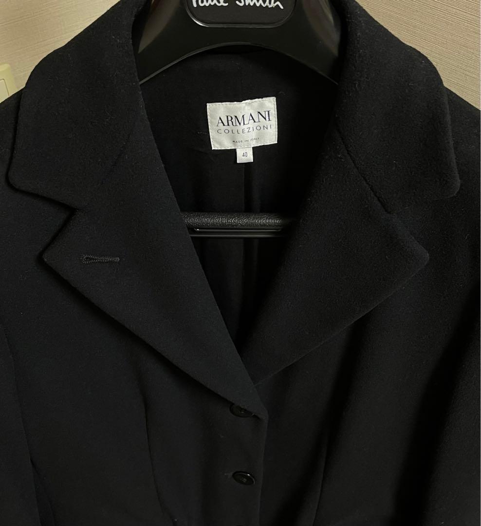 T*K様 ARMANI COLLEZIONI アルマーニ ロングコート 黒 カシ