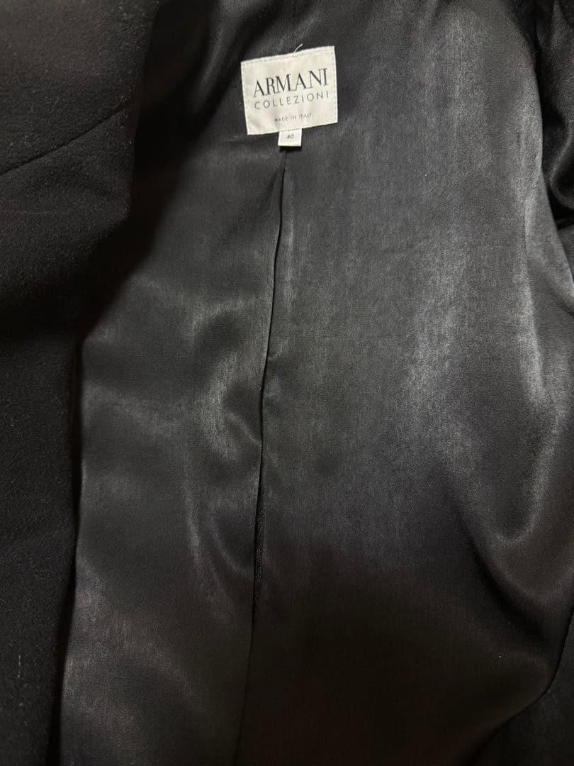 T*K様 ARMANI COLLEZIONI アルマーニ ロングコート 黒 カシ