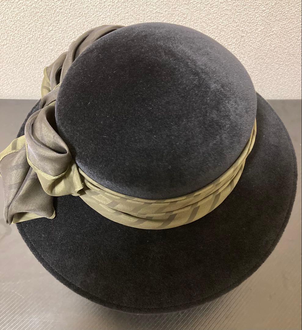 ◆maxim◆マキシン◆エレガントな黒とオリーブグリーンのリボンハット