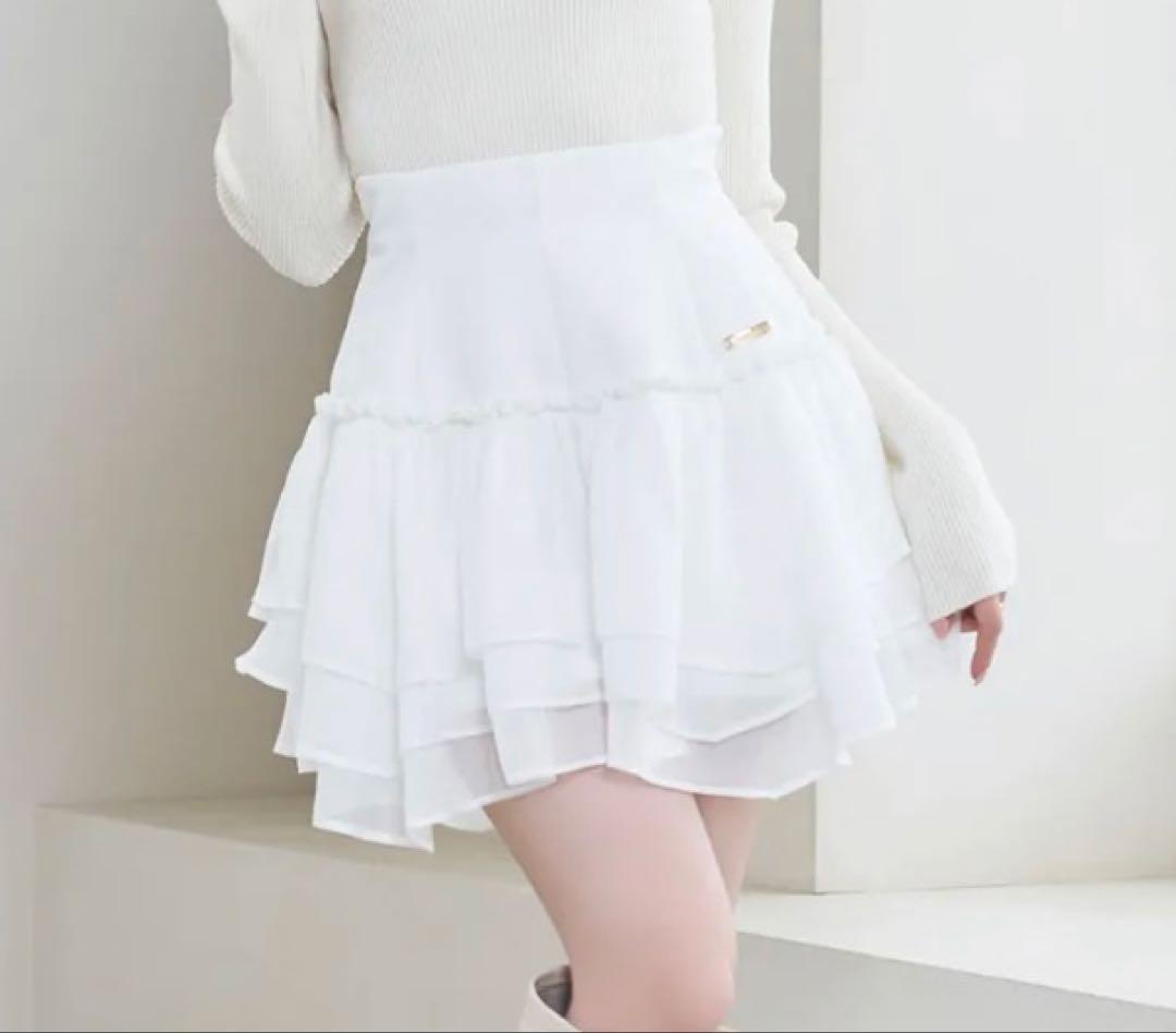 Rosé Muse organdy frills skirt pants