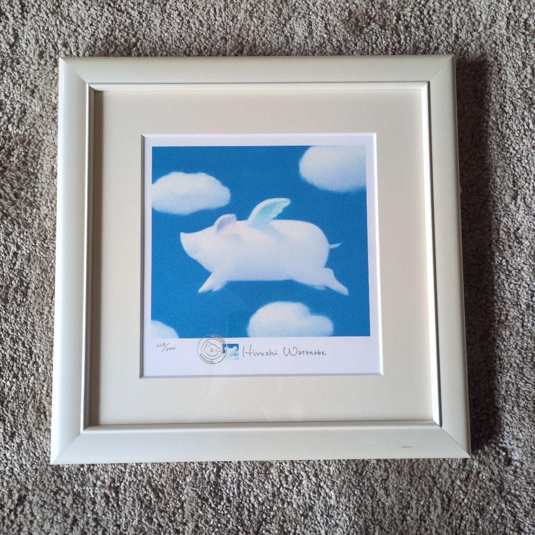 渡辺宏　Hiroshi Watanabe 版画 あおぞら天使 328/800
