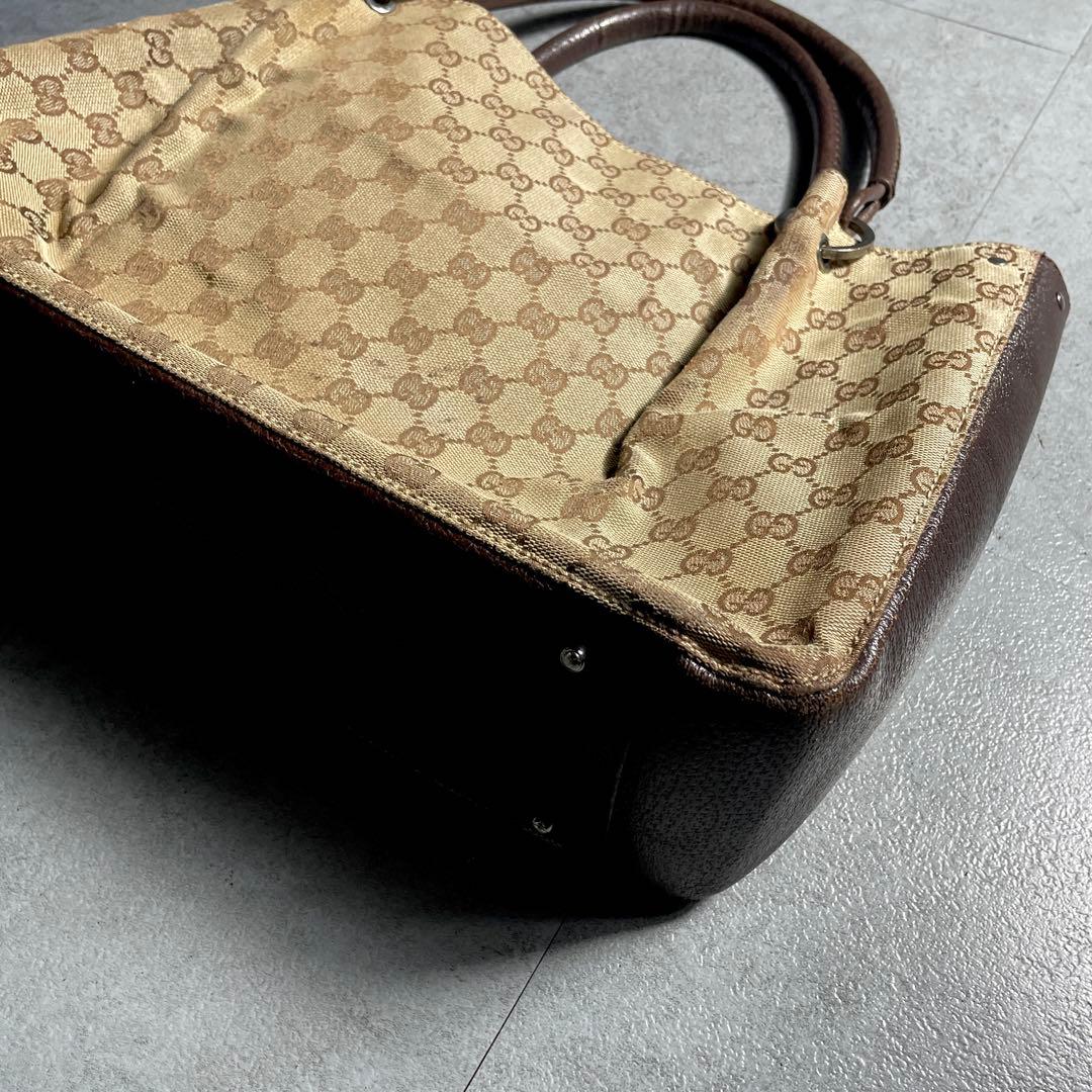 希少✨️ OLD GUCCI グッチ トートバッグ ggキャンバス レザー