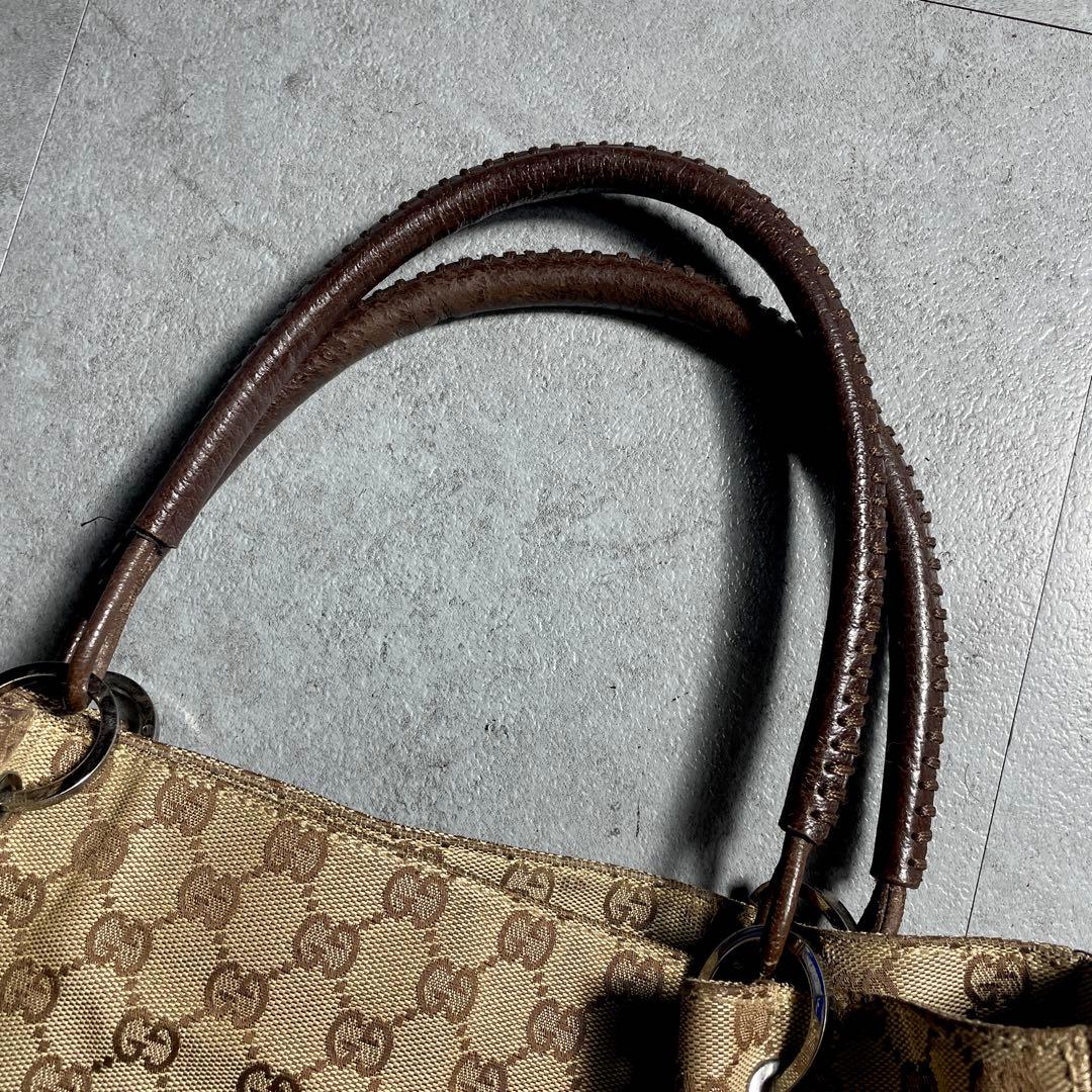 希少✨️ OLD GUCCI グッチ トートバッグ ggキャンバス レザー