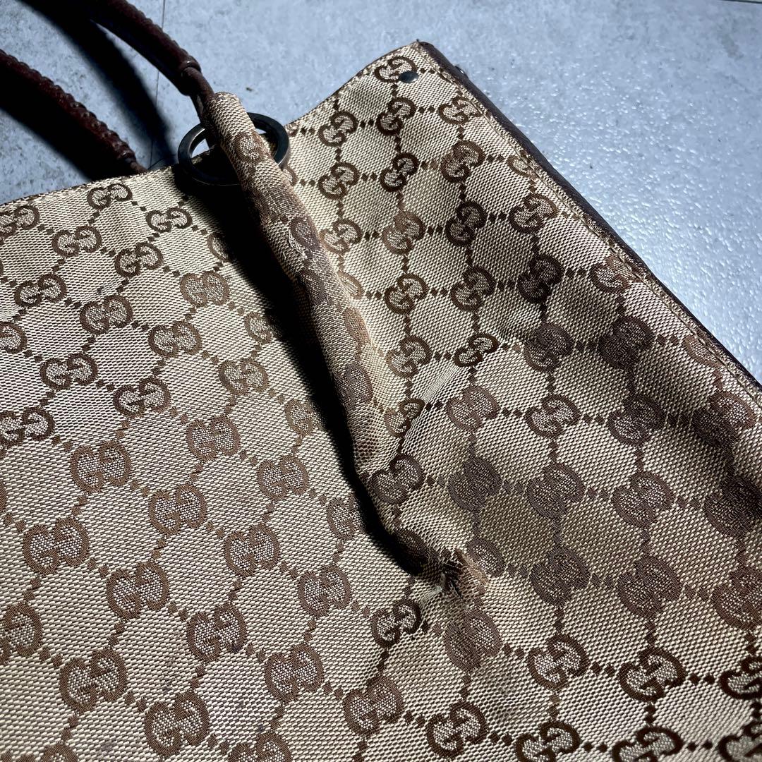 希少✨️ OLD GUCCI グッチ トートバッグ ggキャンバス レザー