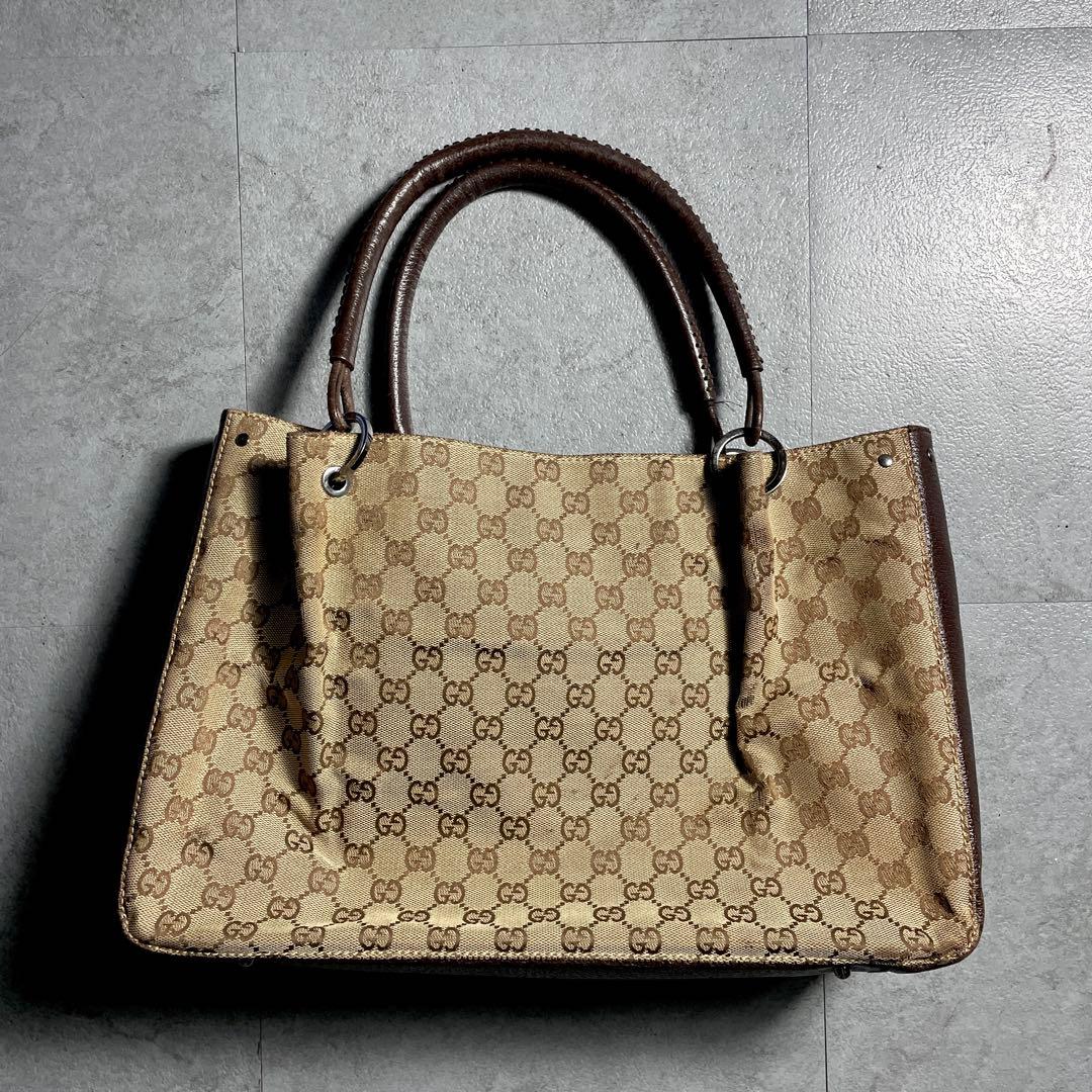 希少✨️ OLD GUCCI グッチ トートバッグ ggキャンバス レザー