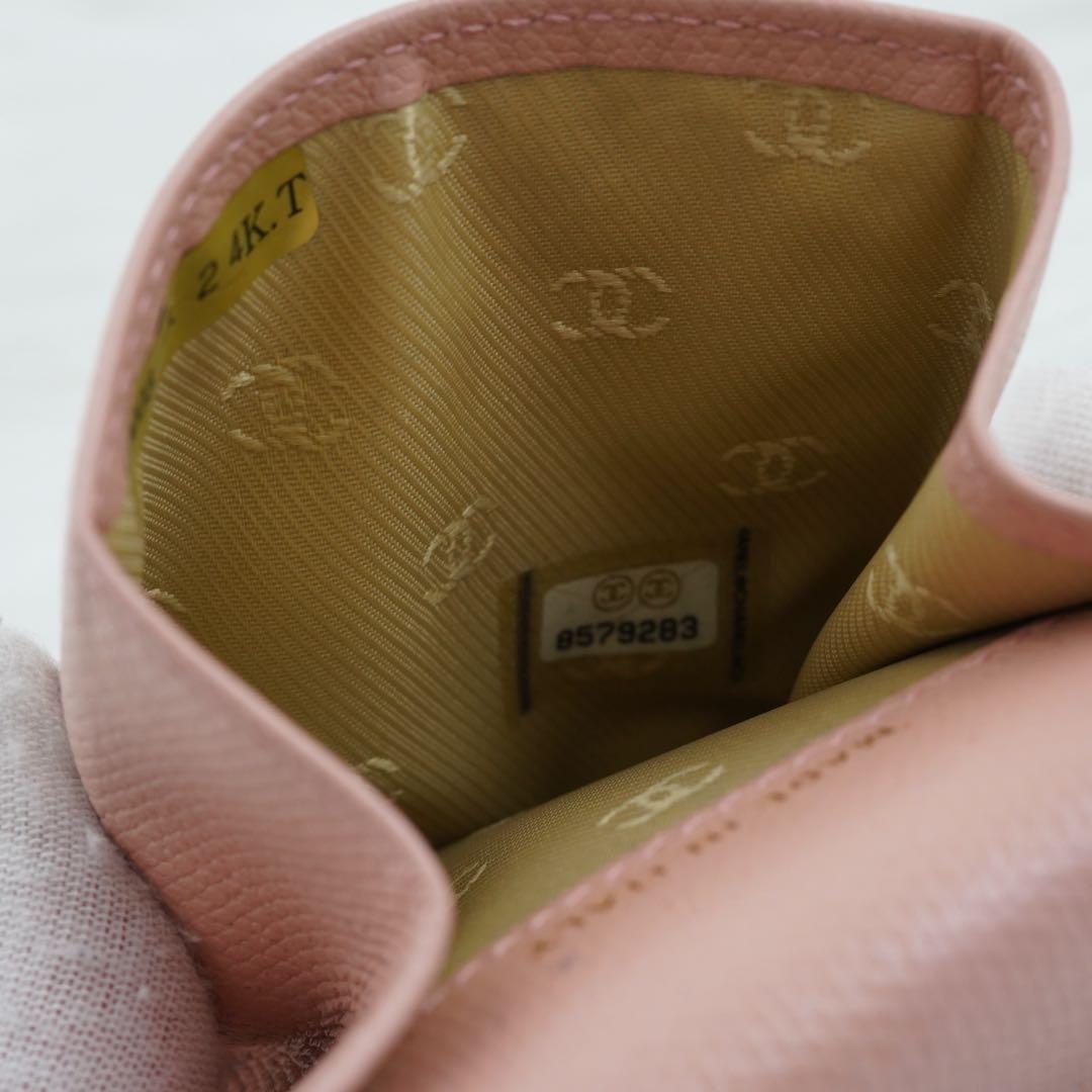 未使用級　CHANEL シャネル　小銭入れ　ゴールド金具　ココマーク　ピンク