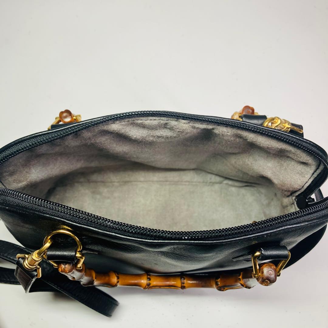 美品　GUCCI オールド　グッチ　バンブー　2way ショルダー　バッグ　黒