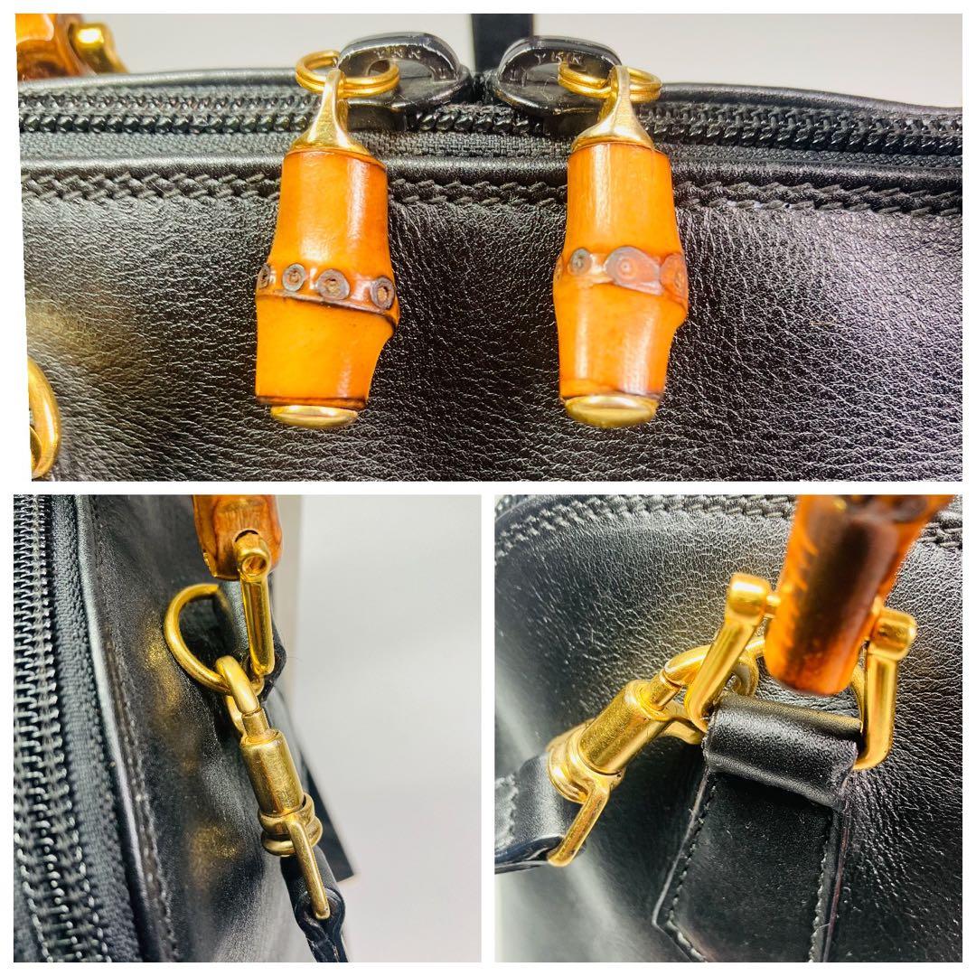 美品　GUCCI オールド　グッチ　バンブー　2way ショルダー　バッグ　黒
