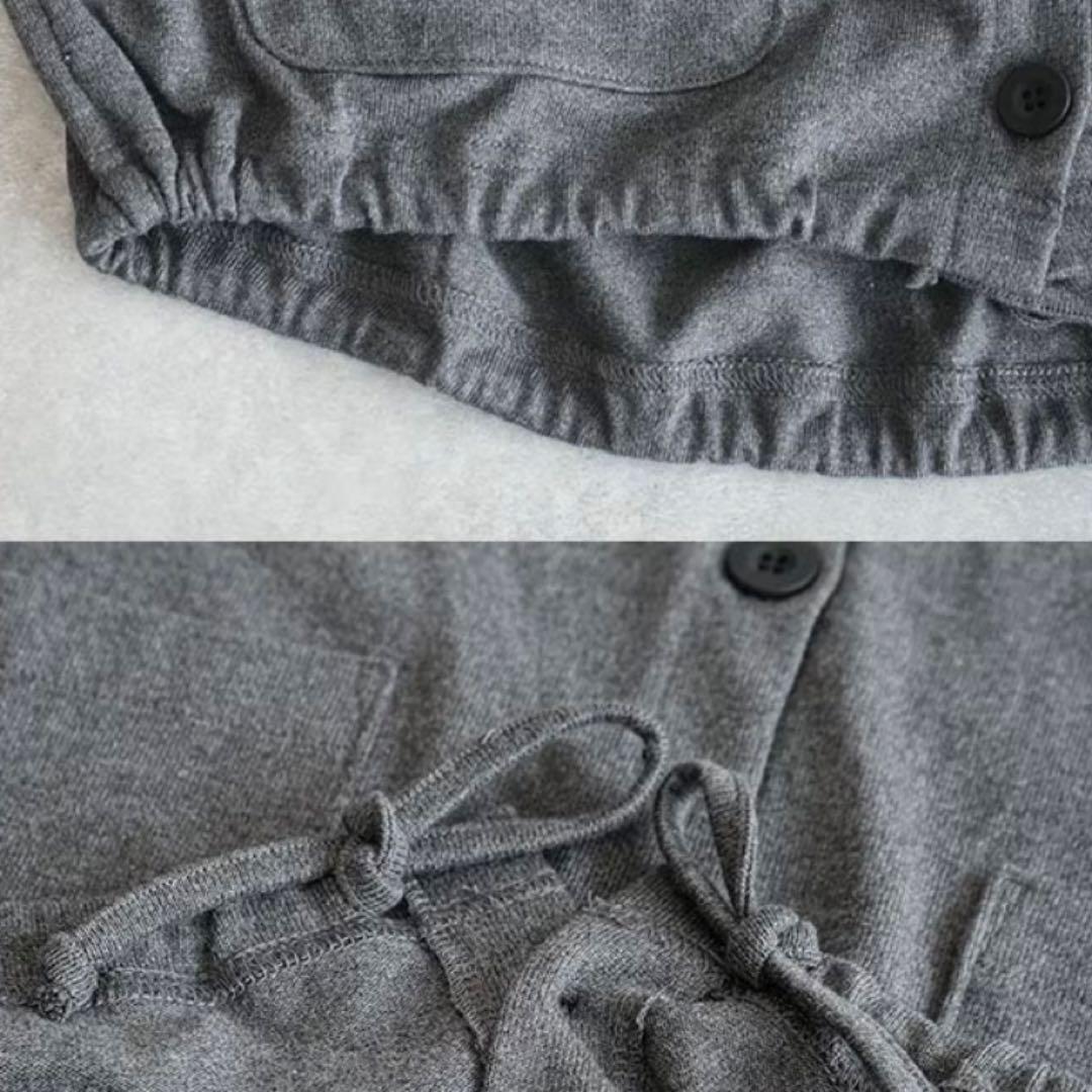 [ソラモナ]ペンネ天竺ドローコードカーディガントップス　茶色　りちゃん