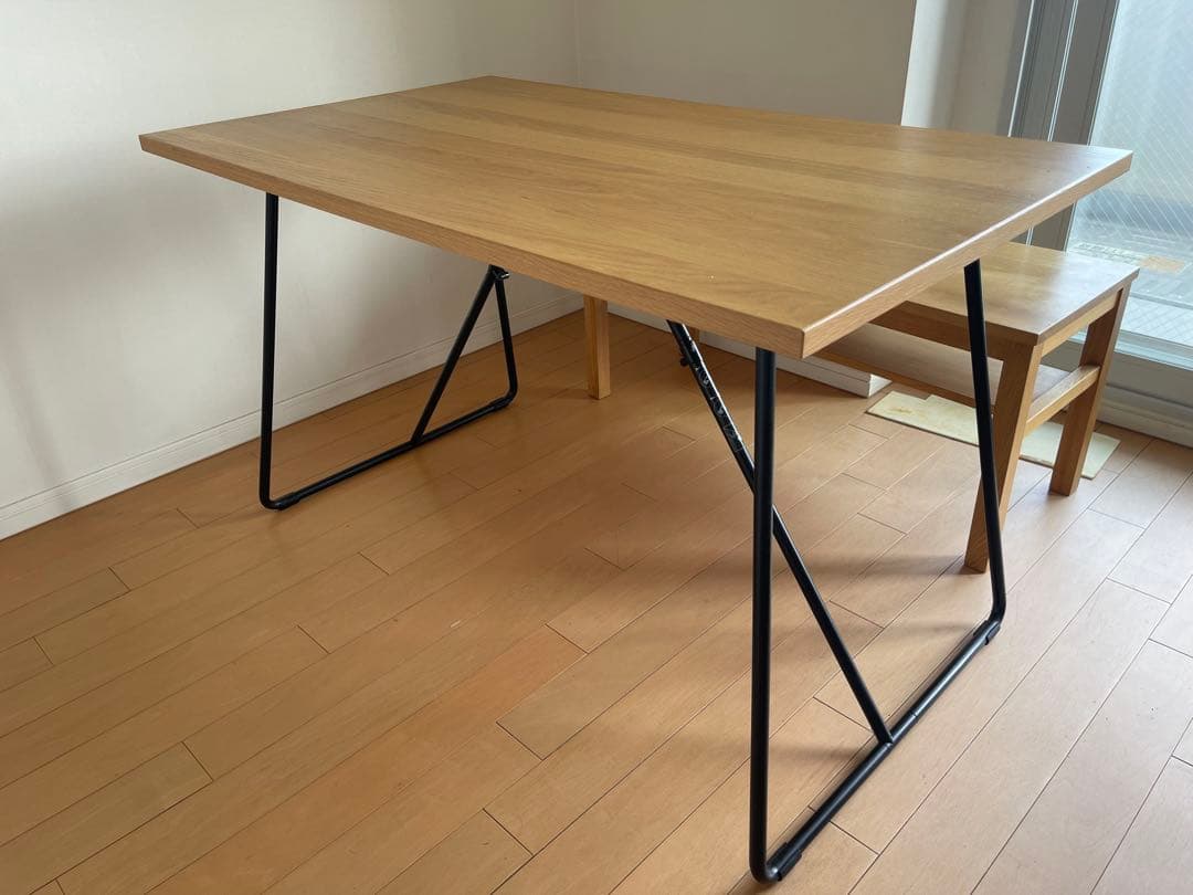 無印　木製折りたたみテーブル 幅120cm