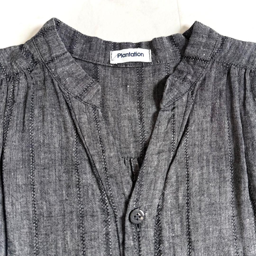 フォロー割☆プランテーション コットンリネン刺繍チュニックワンピース 七分袖