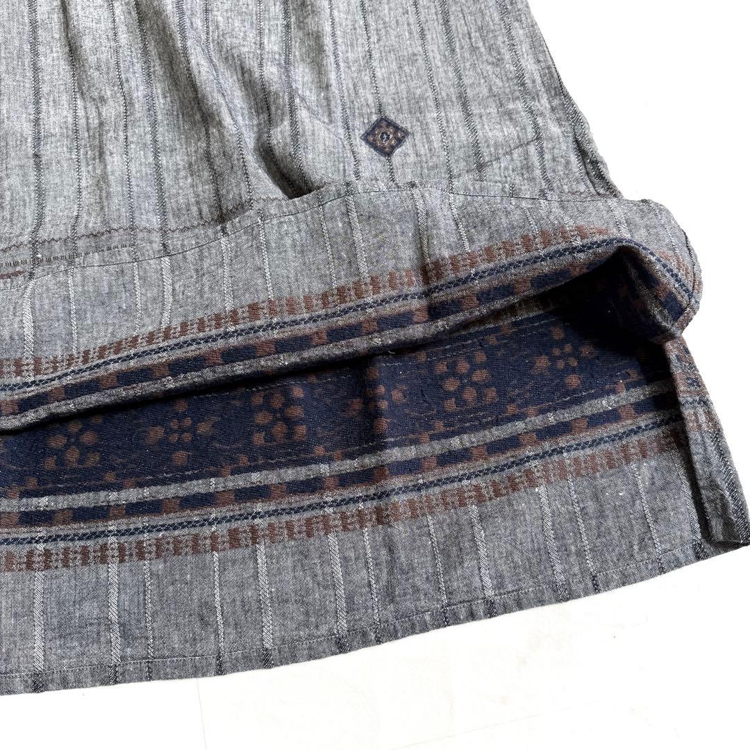 フォロー割☆プランテーション コットンリネン刺繍チュニックワンピース 七分袖