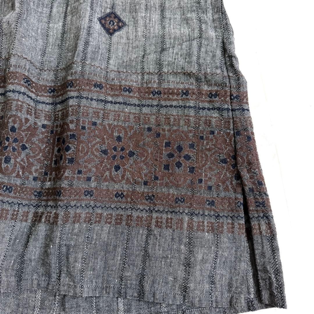 フォロー割☆プランテーション コットンリネン刺繍チュニックワンピース 七分袖