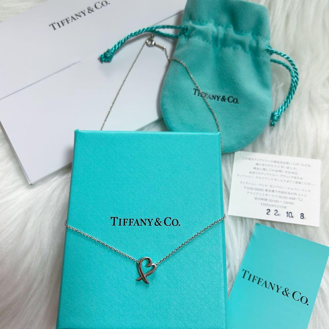 美品 ティファニー MINI ラビングハート ネックレス Ag925 シルバー