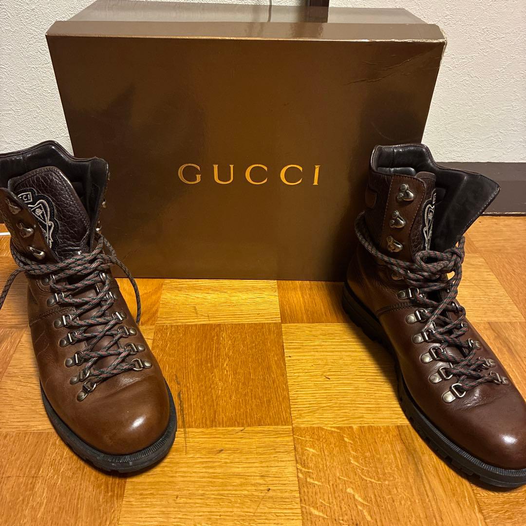 【希少】グッチ マウンテンブーツ茶　9 1/2　ランウェイモデル