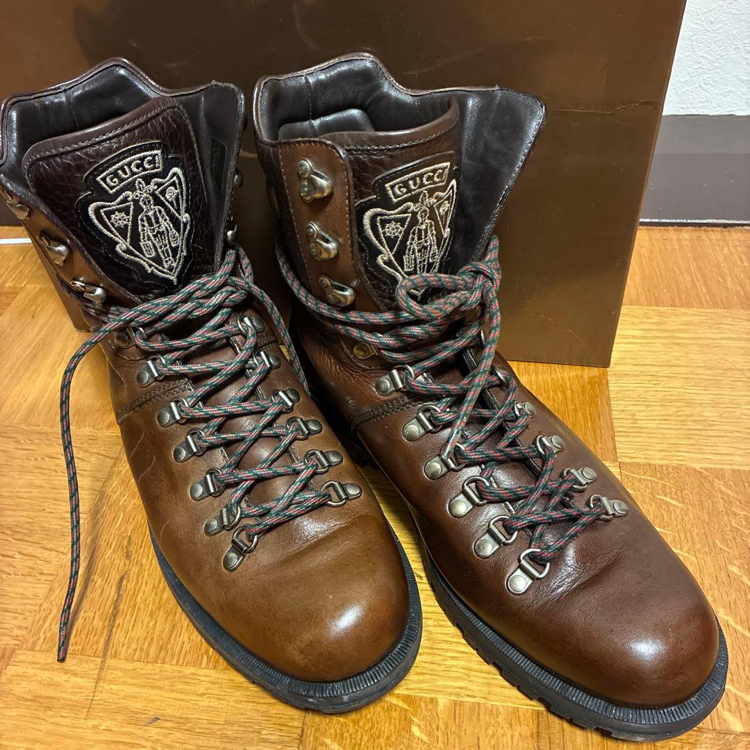 【希少】グッチ マウンテンブーツ茶　9 1/2　ランウェイモデル