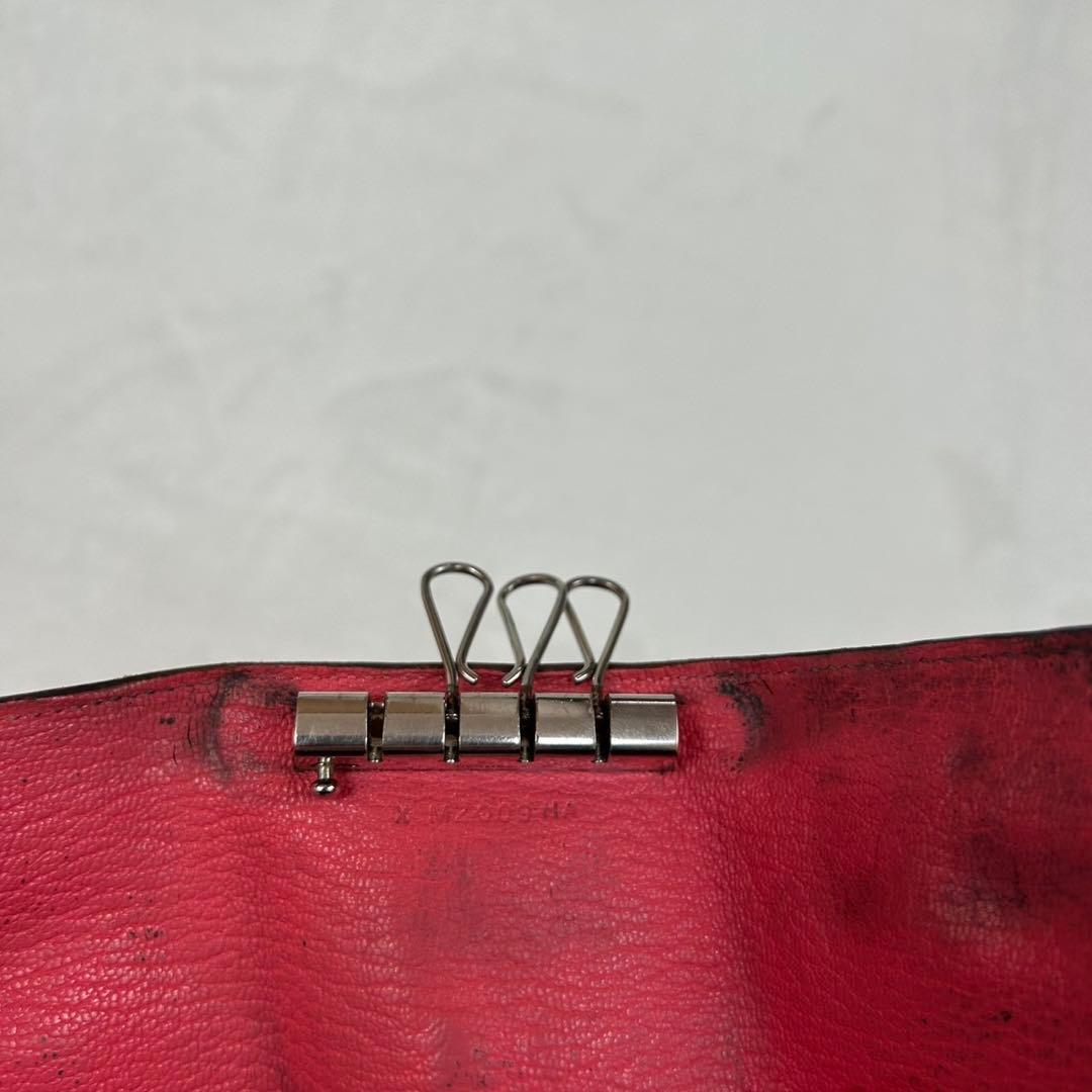 E518 箱付き エルメス ベアン レザー ピンク キーケース レディース