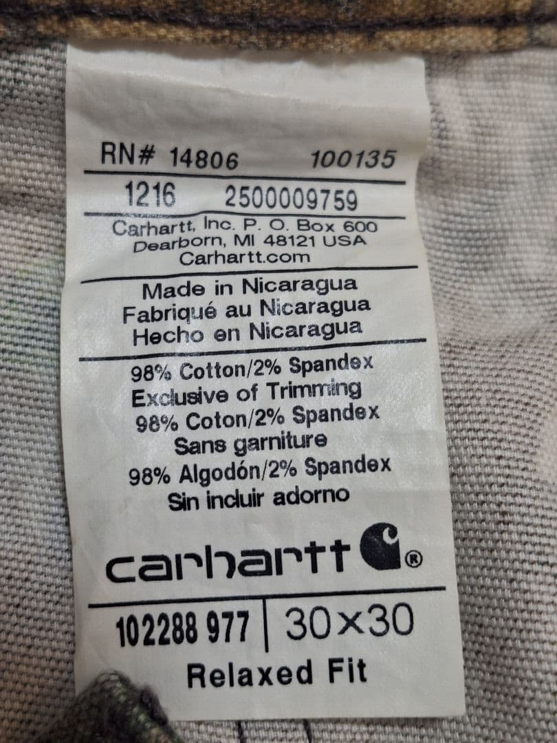 Carhartt　カーハート　リアルツリーカモ　ヴァージルアブロー着用柄