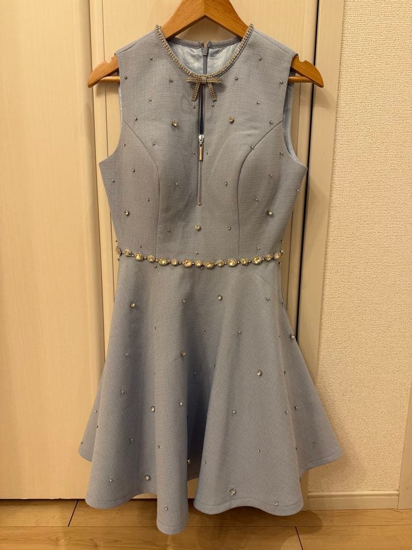 ROBE de FLEURS fm3618 水色ミニドレス XSサイズ