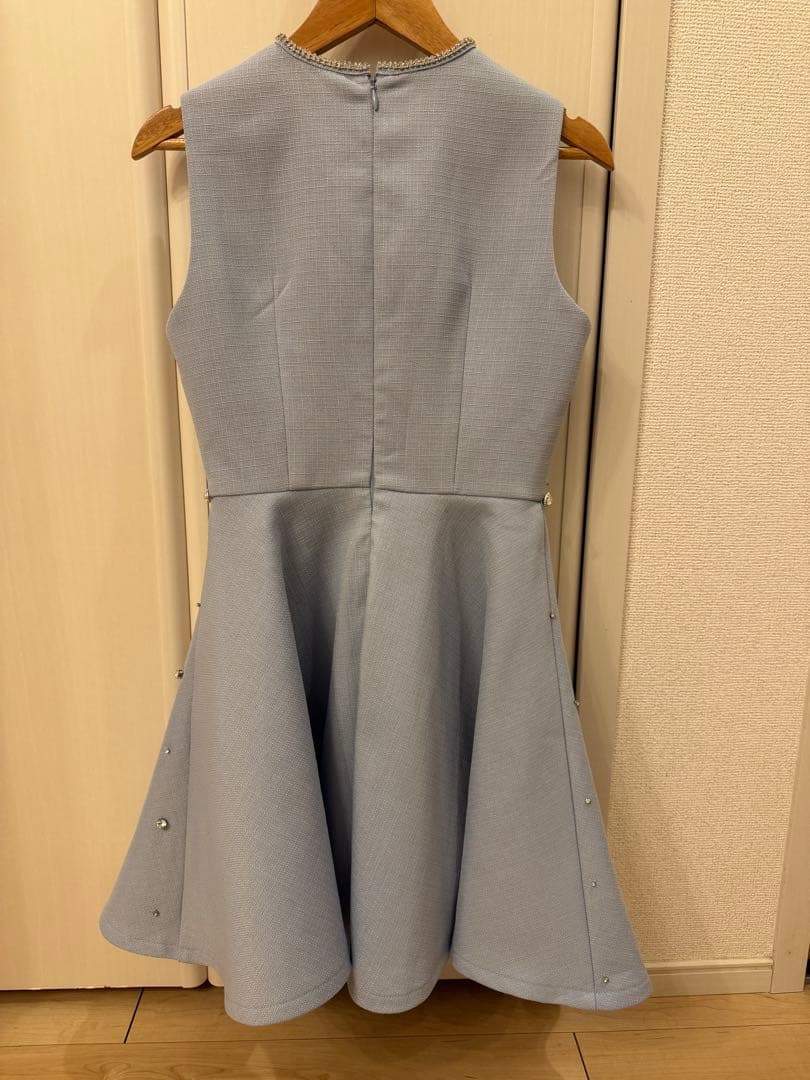 ROBE de FLEURS fm3618 水色ミニドレス XSサイズ