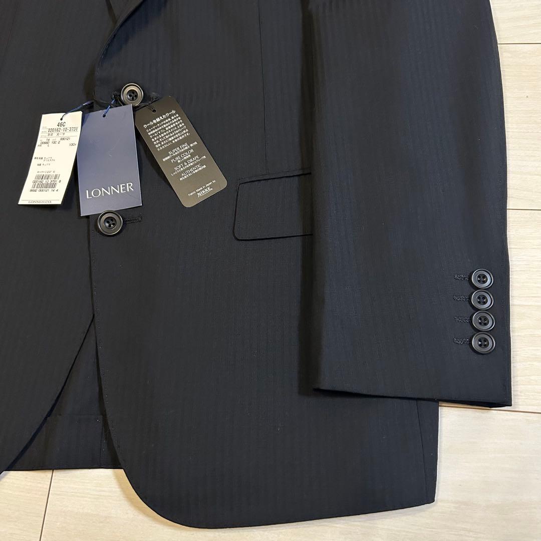【新品】LONNER MAF NIKKE スーツ スーパー120s 黒 46C