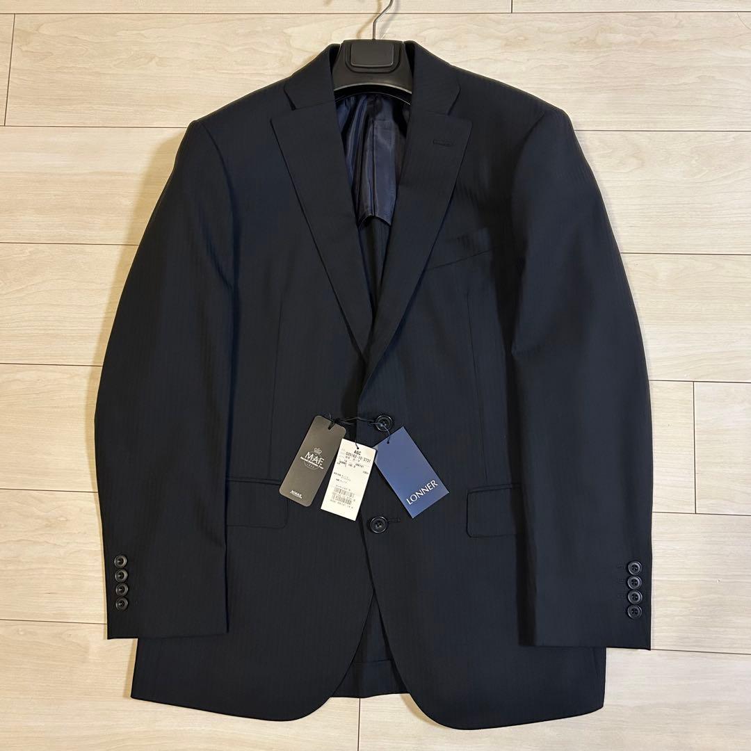 【新品】LONNER MAF NIKKE スーツ スーパー120s 黒 46C