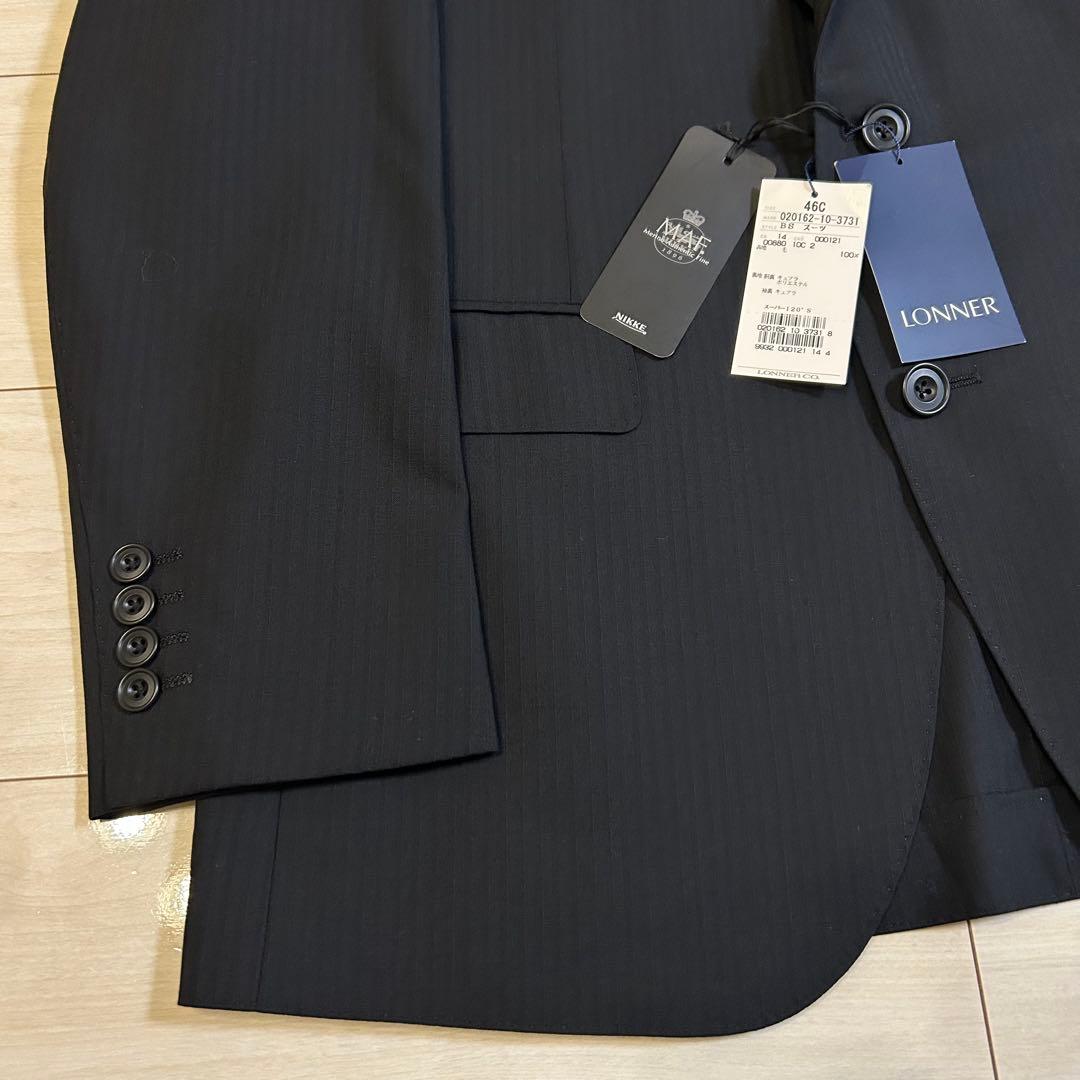 【新品】LONNER MAF NIKKE スーツ スーパー120s 黒 46C