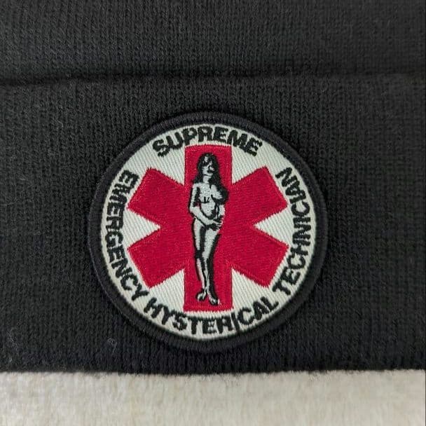 に*ゃ様 SUPREME×HYSTERIC GLAMOUR ビーニー 黒