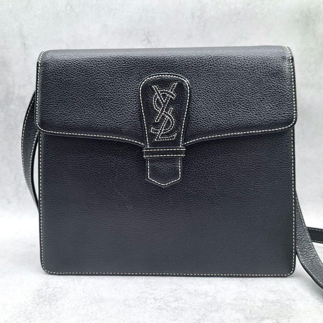 極美品 イヴサンローラン カサンドラ ショルダーバッグ YSL レザー ブラック