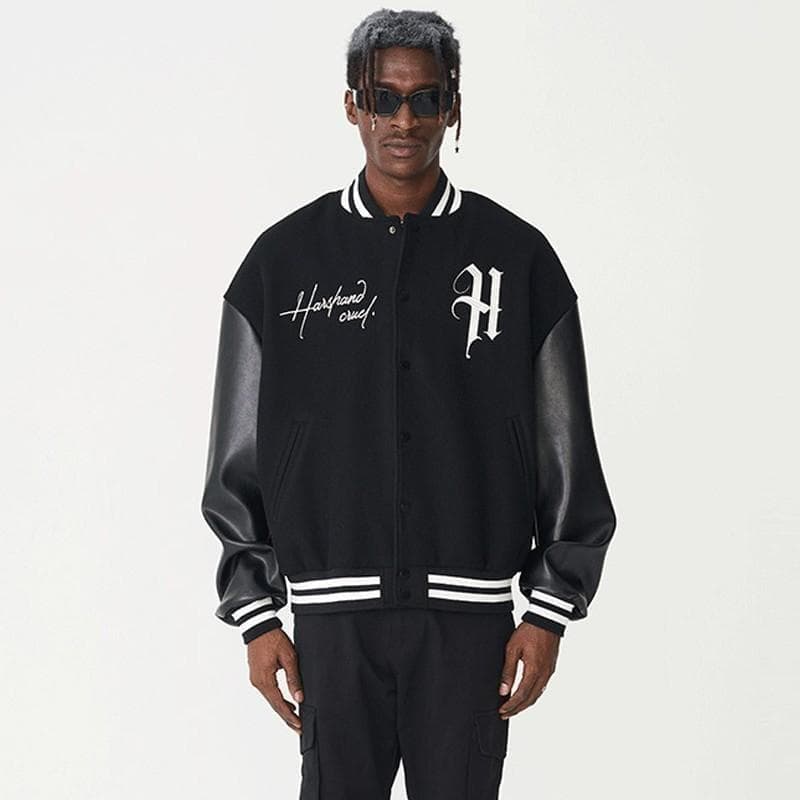 HARSH AND CRUEL スタジャン ジャケット キリスト 黒 2L