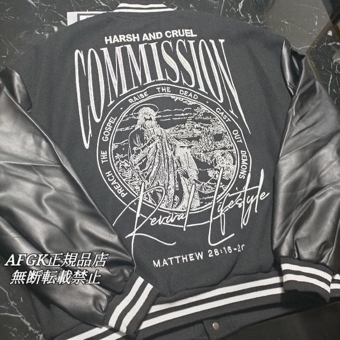 HARSH AND CRUEL スタジャン ジャケット キリスト 黒 2L