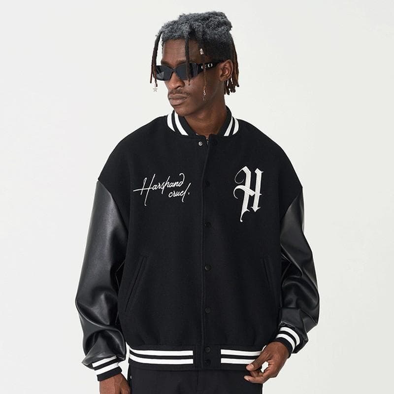 HARSH AND CRUEL スタジャン ジャケット キリスト 黒 2L