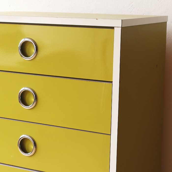 アンティーク レトロポップ 7段 チェスト 昭和レトロ スペースエイジ グリーン