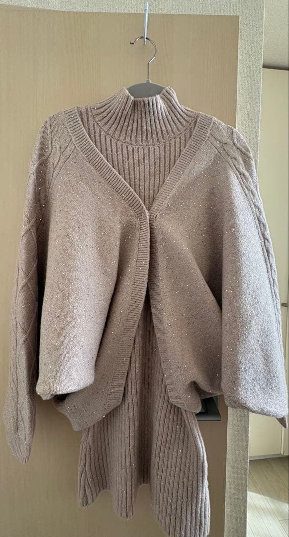 ロゼミューズ Glitter knit o/p set