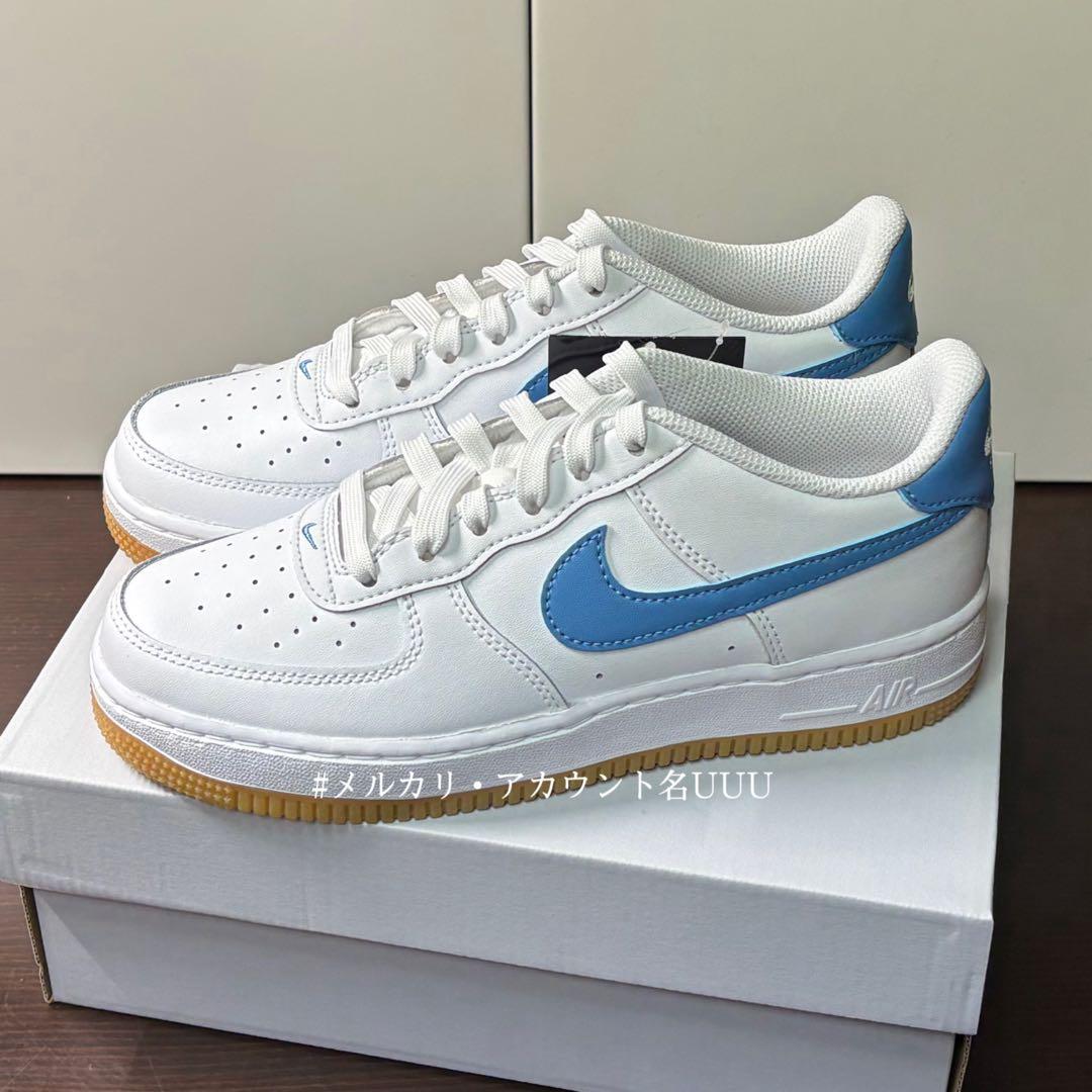 【新品23.5cm】NIKE｜エアフォース１GS｜ホワイト/ブルー/ガムソール