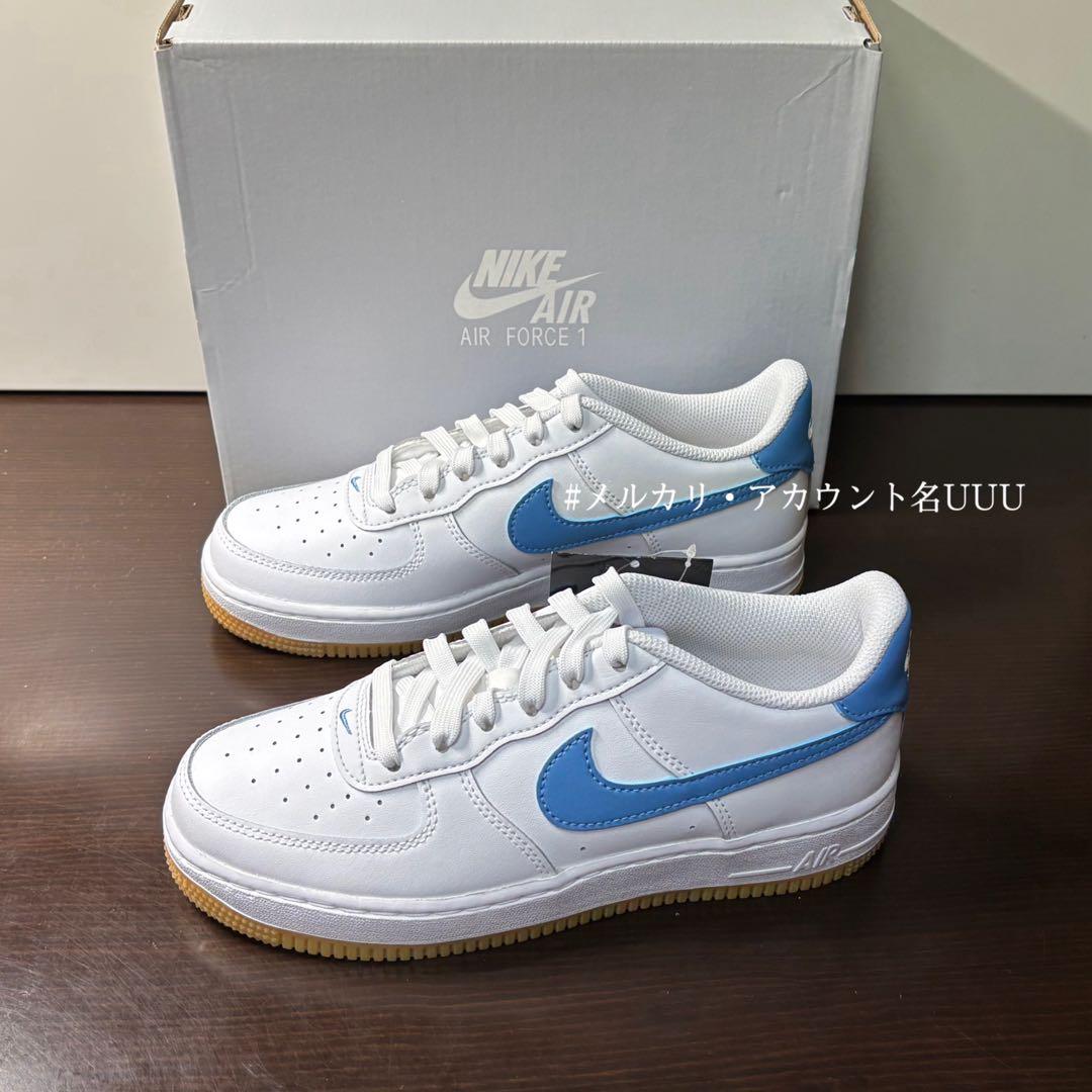 【新品23.5cm】NIKE｜エアフォース１GS｜ホワイト/ブルー/ガムソール