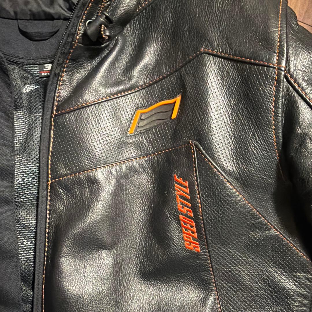 HYOD フード付きレザージャケット 3L ブラック