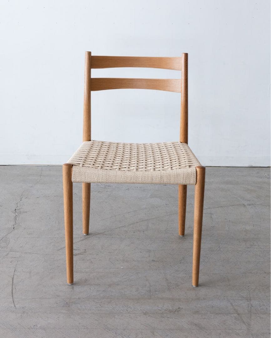 ミント　ダイニングチェア　ペーパーコード　オーク材