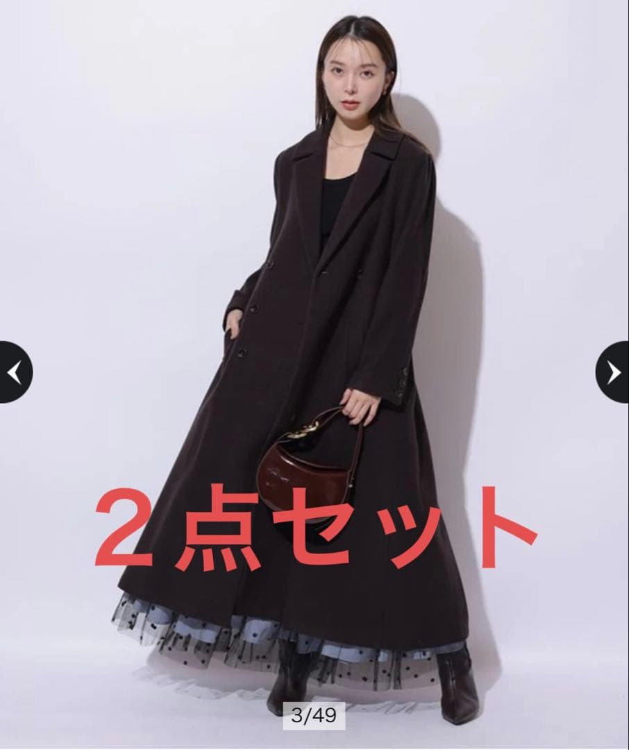 最終値下げ２点セットMystrada バックボリュームコート　茶色　ニット