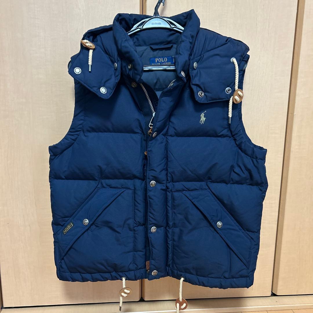 ポロ・ラルフ・ローレン フード付きダウンベスト ネイビー