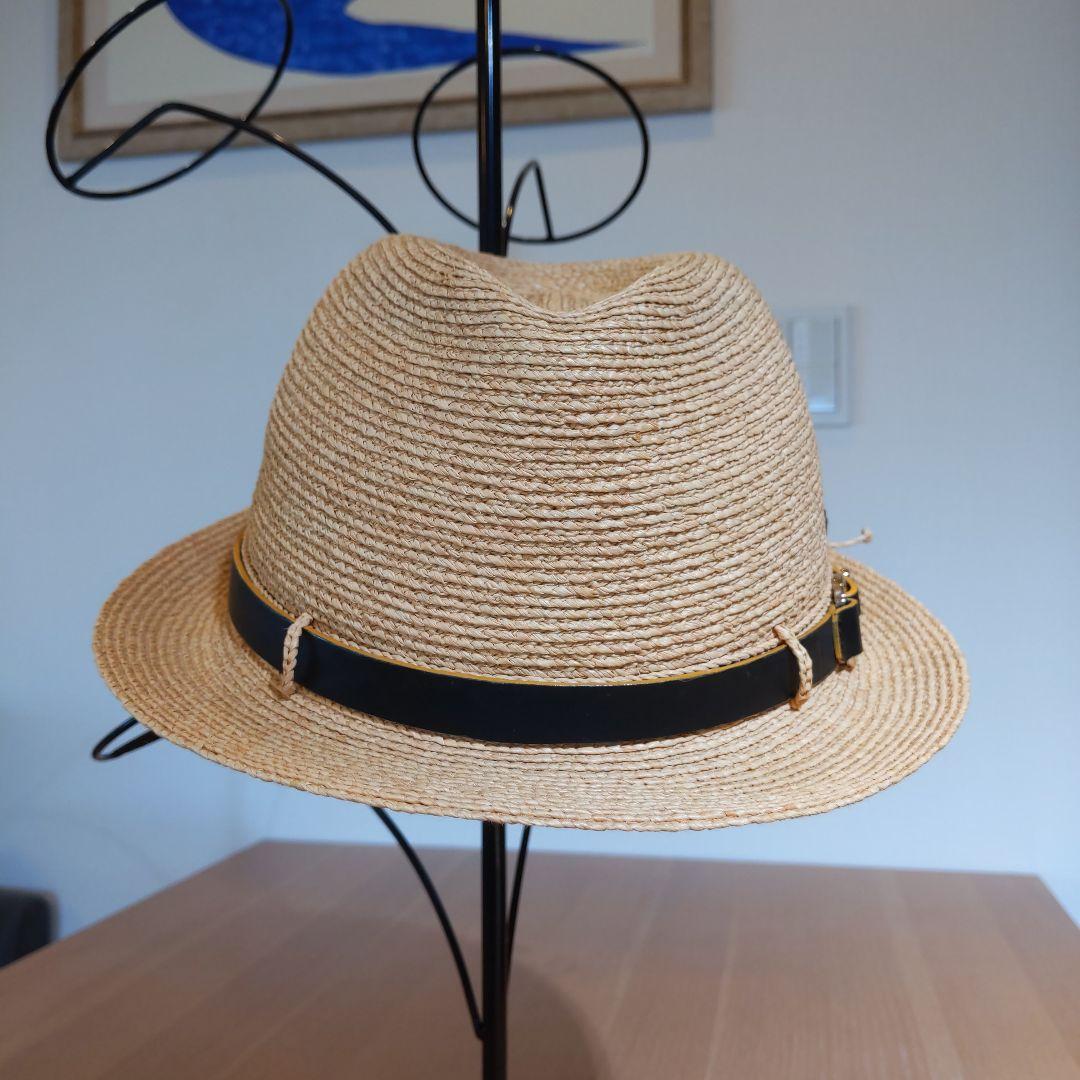 ヘレンカミンスキー　ラファイア　ベージュ ストローハット フェドーラスタイル