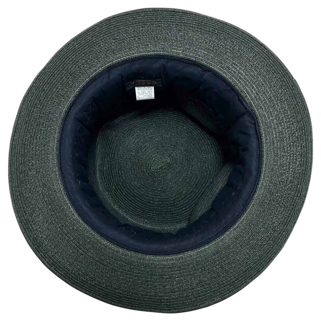 CA4LA　ストローハット 中折れ グリーン KN01310 美品
