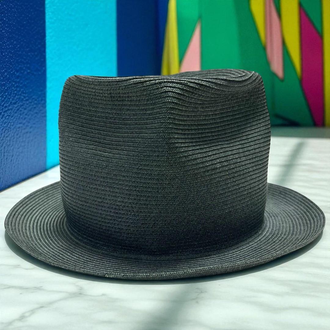 CA4LA　ストローハット 中折れ グリーン KN01310 美品