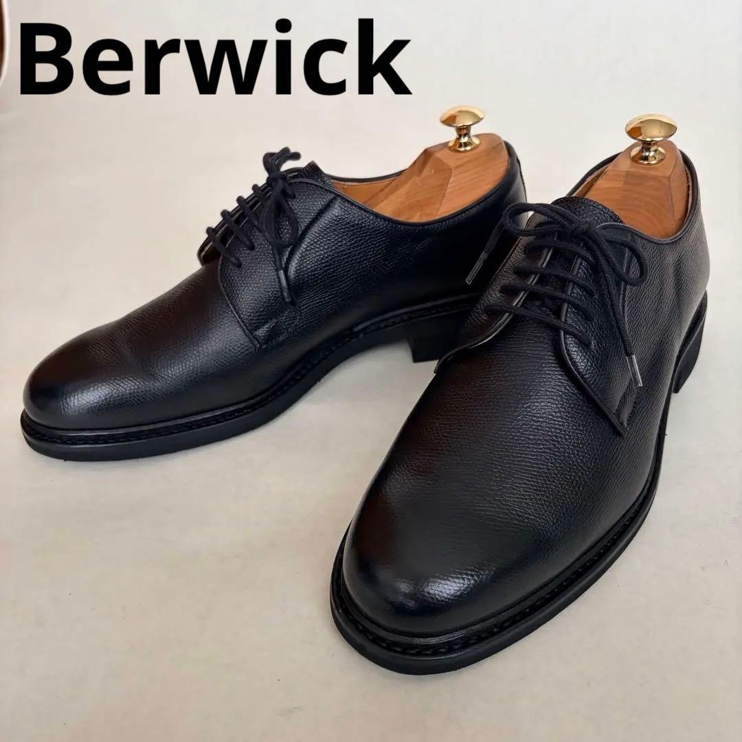 【極美品】berwick バーウィック3680 6 1/2プレーントゥ 黒 シボ